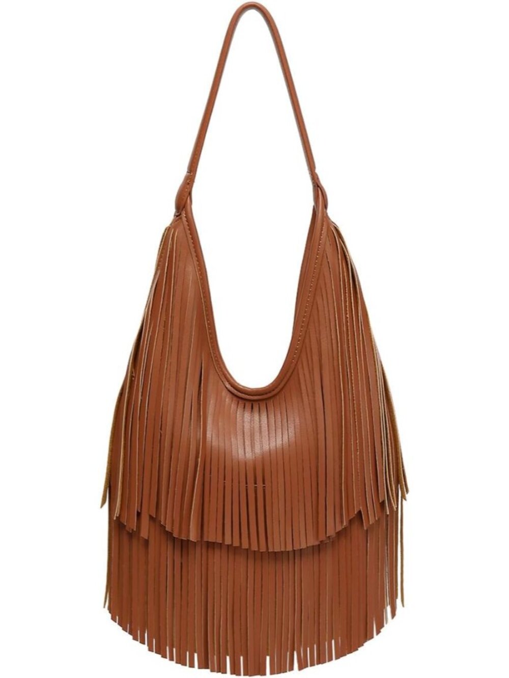 Fringe Bag for Women, Vegan Leather Purse Western Hobo Shoulder Bag Hippie Handb